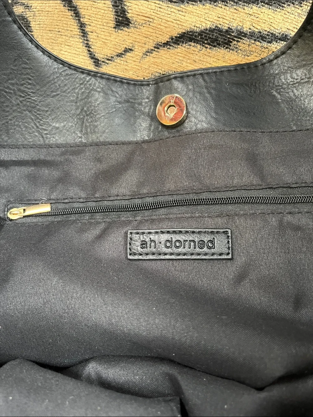 Adorned Vegan Classic Black Leather Tote Bag - Women